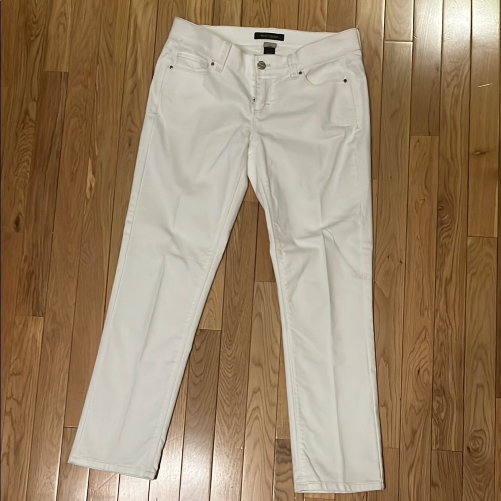 White House Black Market Women's White Ankle Jeans